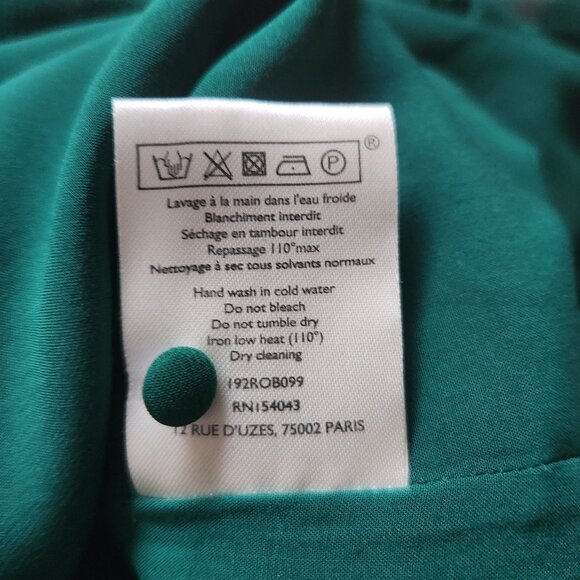 ✨ US2 Sézane Odile Green Mini Silk Dress - Worn Once (EU 34) - Picture 14 of 15